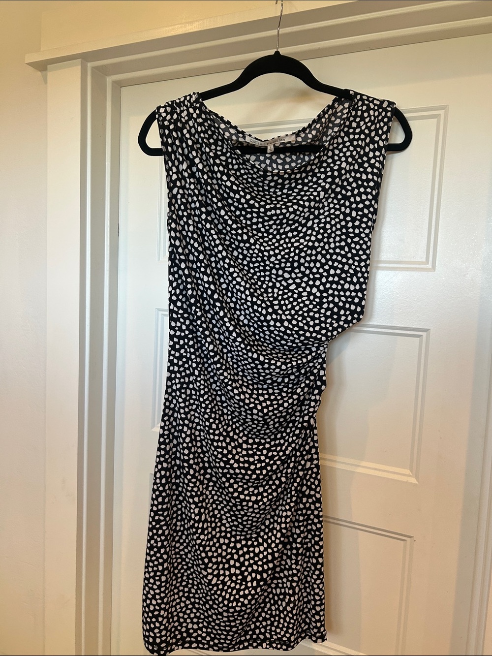 RACHEL Rachel Roy Black and White Polka Dot Midi Dress